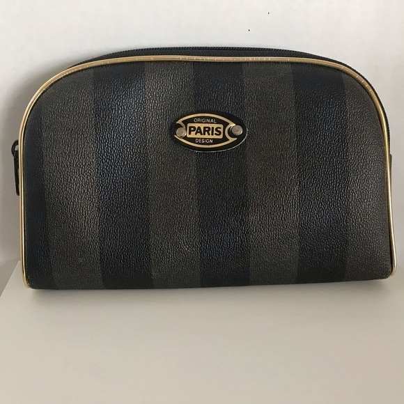 NWOT - Vintage Matryoshka Makeup Bags - 2 Original Paris Design Wide Stripe Bags - Picture 6 of 14